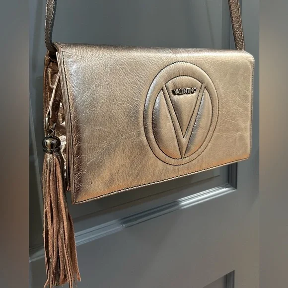 Valentino leather shoulder bag/crossbody/clutch - Bronze Metallic color - Picture 2 of 11